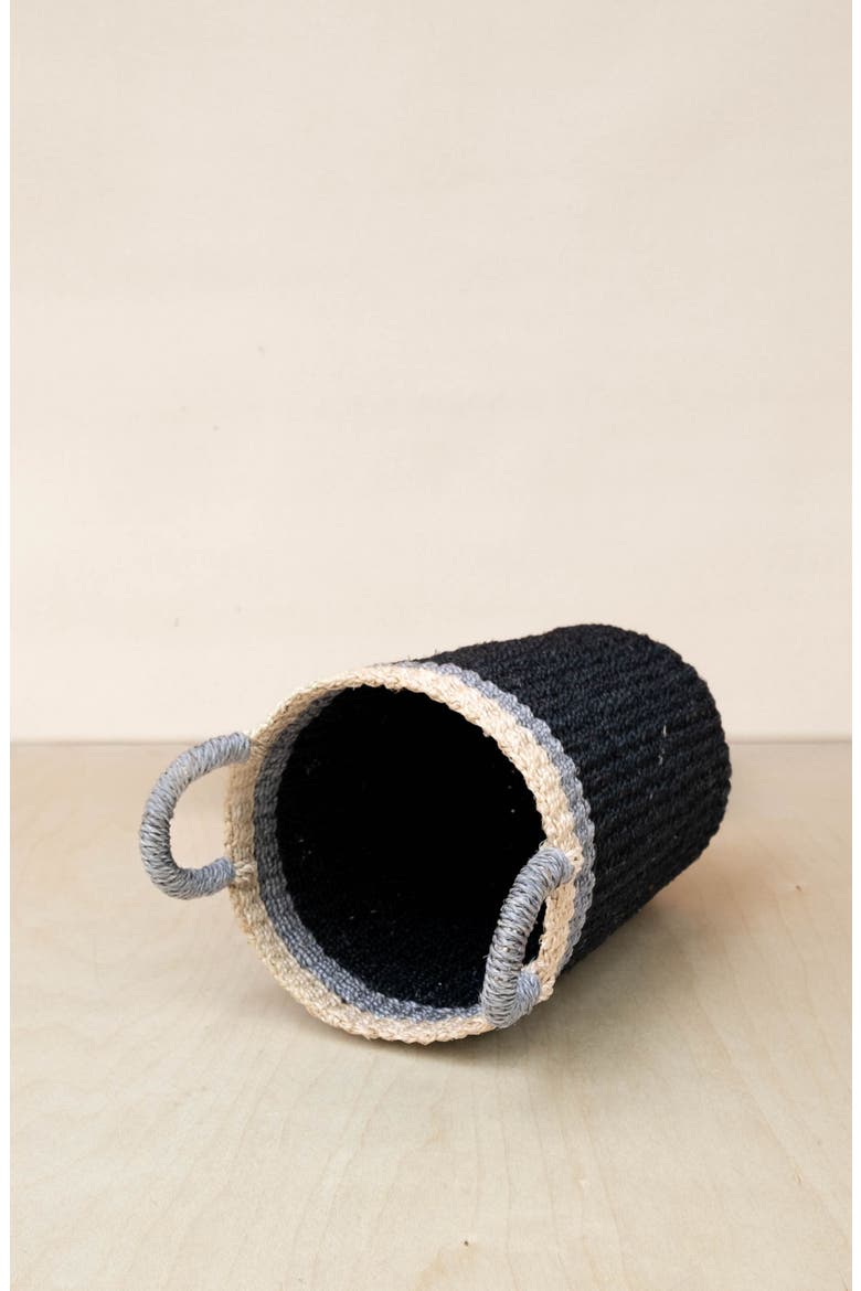 Cylinder Vase Basket with Handles, Alternate, color, Black