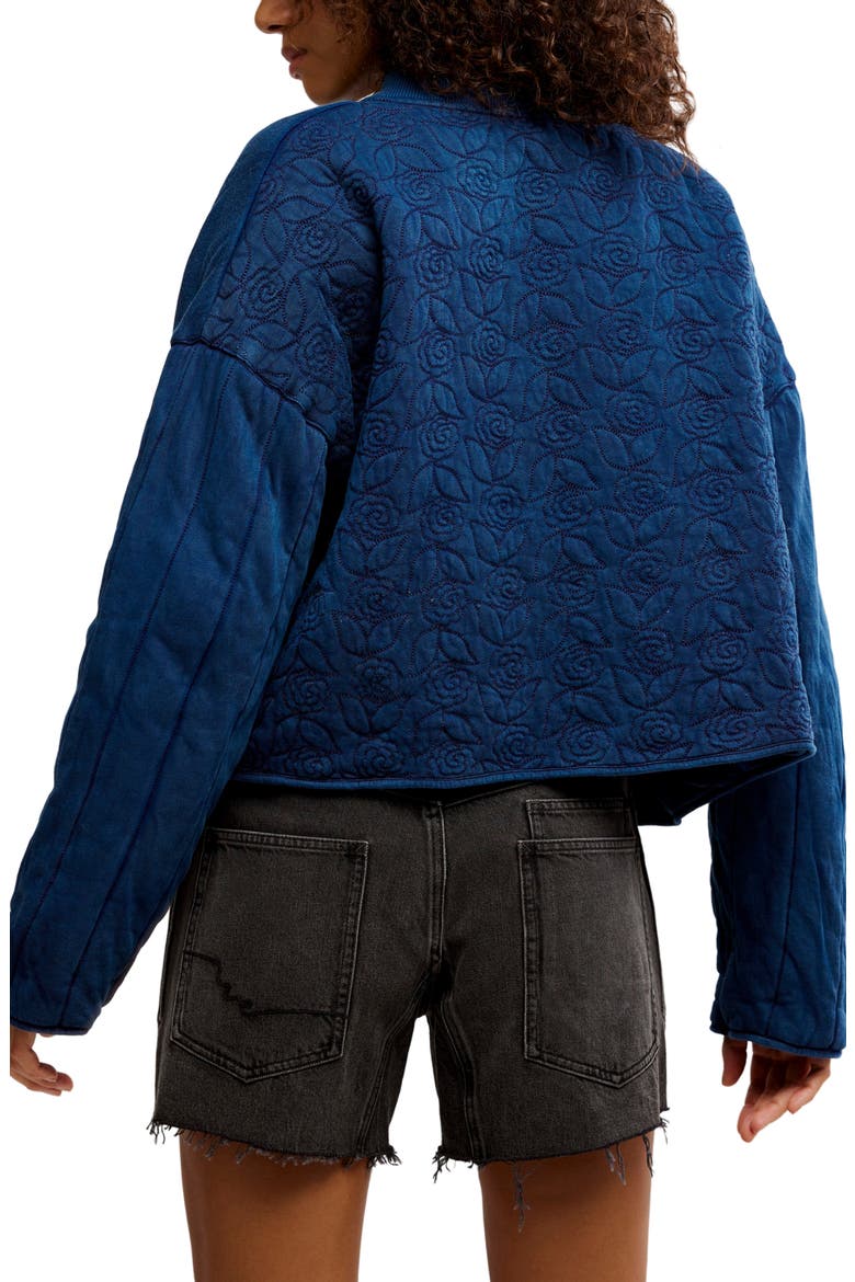 Rose Front Zip Jacket, Alternate, color, INDIGO