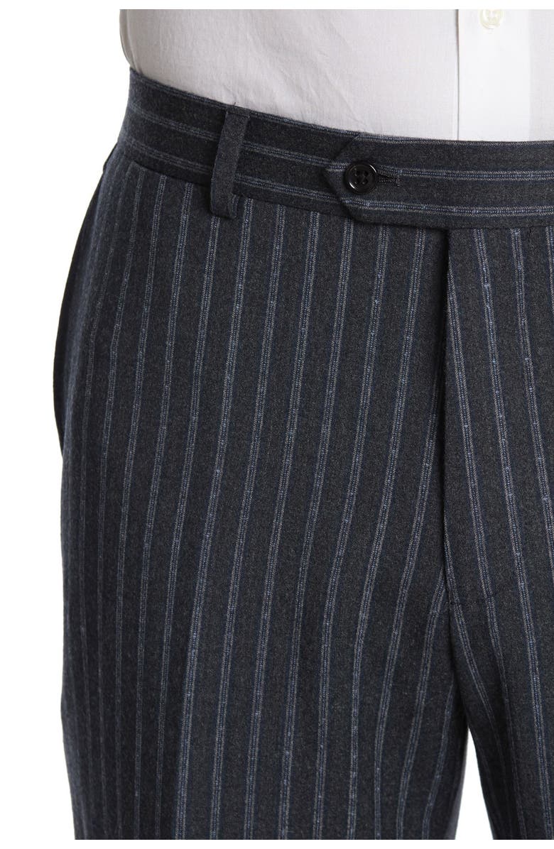 English Laundry Dark Grey Stripe Two Button Notch Lapel Wool Slim Fit 3-Piece Suit, Alternate, color, 