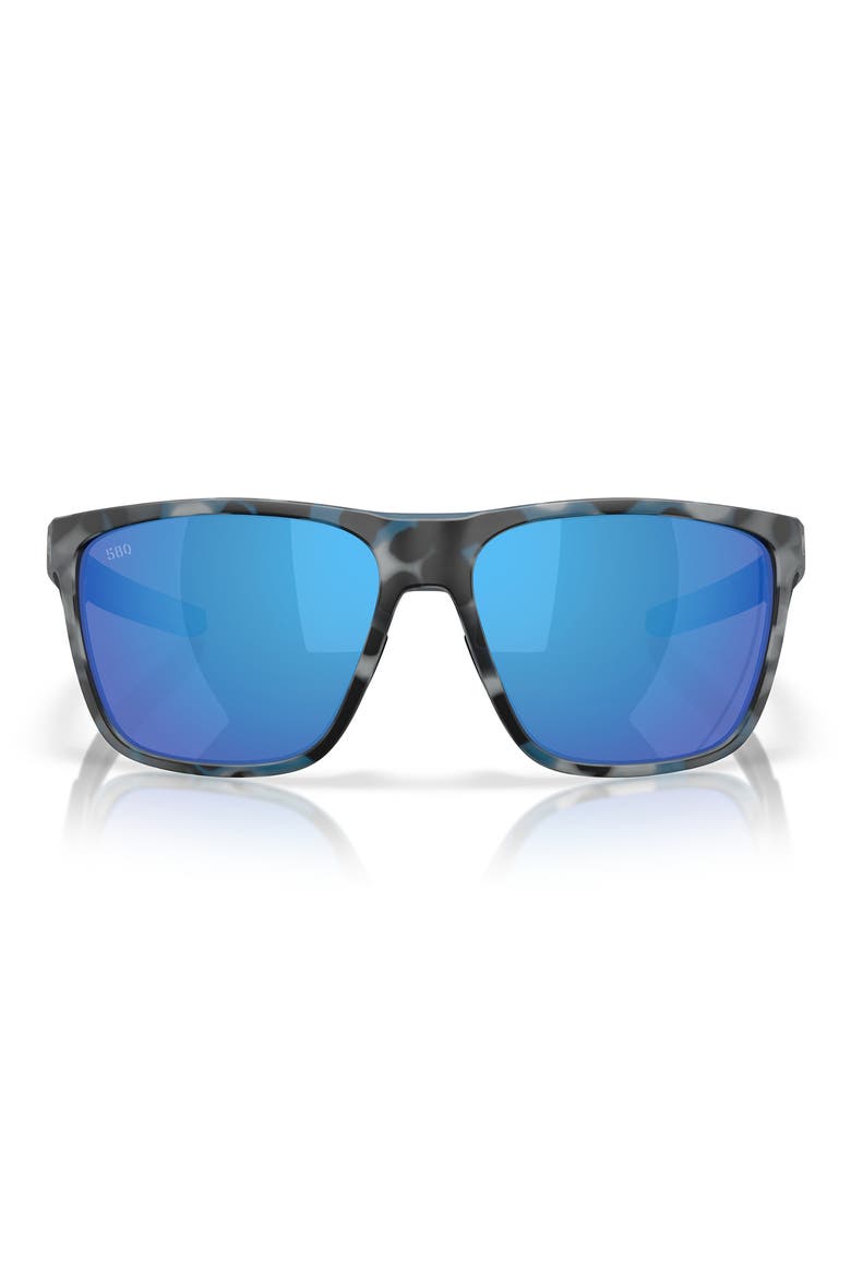 Ferg 62mm Polarized Mirrored Pillow Sunglasses, Main, color, DEEP WATER CAMO / BLUE 580G