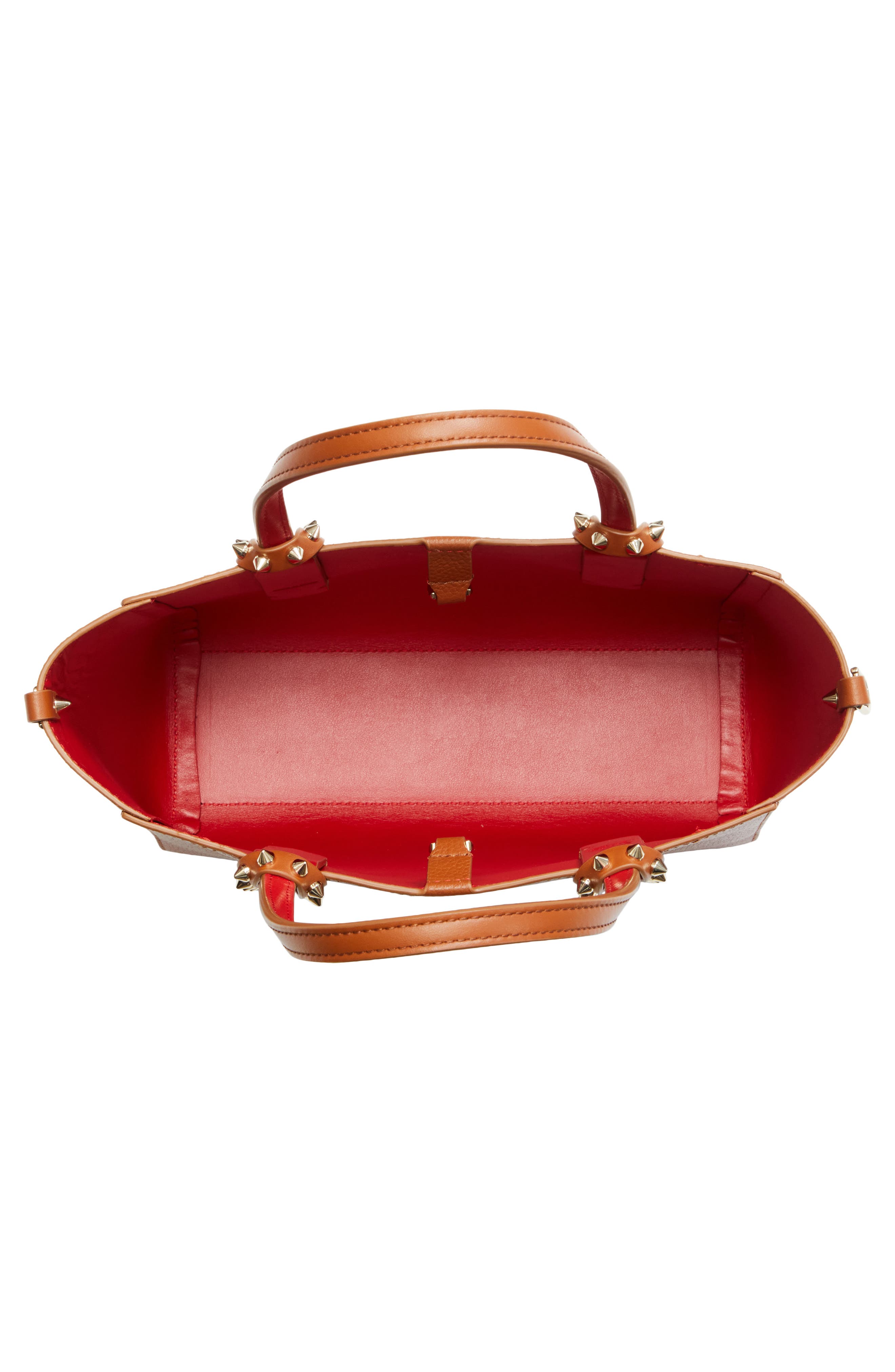 Christian Louboutin Mini Cabata Soft Leather East/West Tote, Alternate, color, Cuoio/Gold