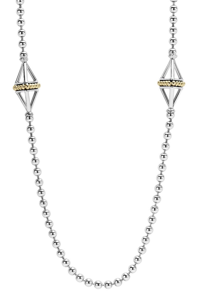 LAGOS KSL Long Pyramid Station Necklace, Main, color, 