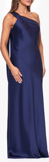 One-Shoulder Satin Gown