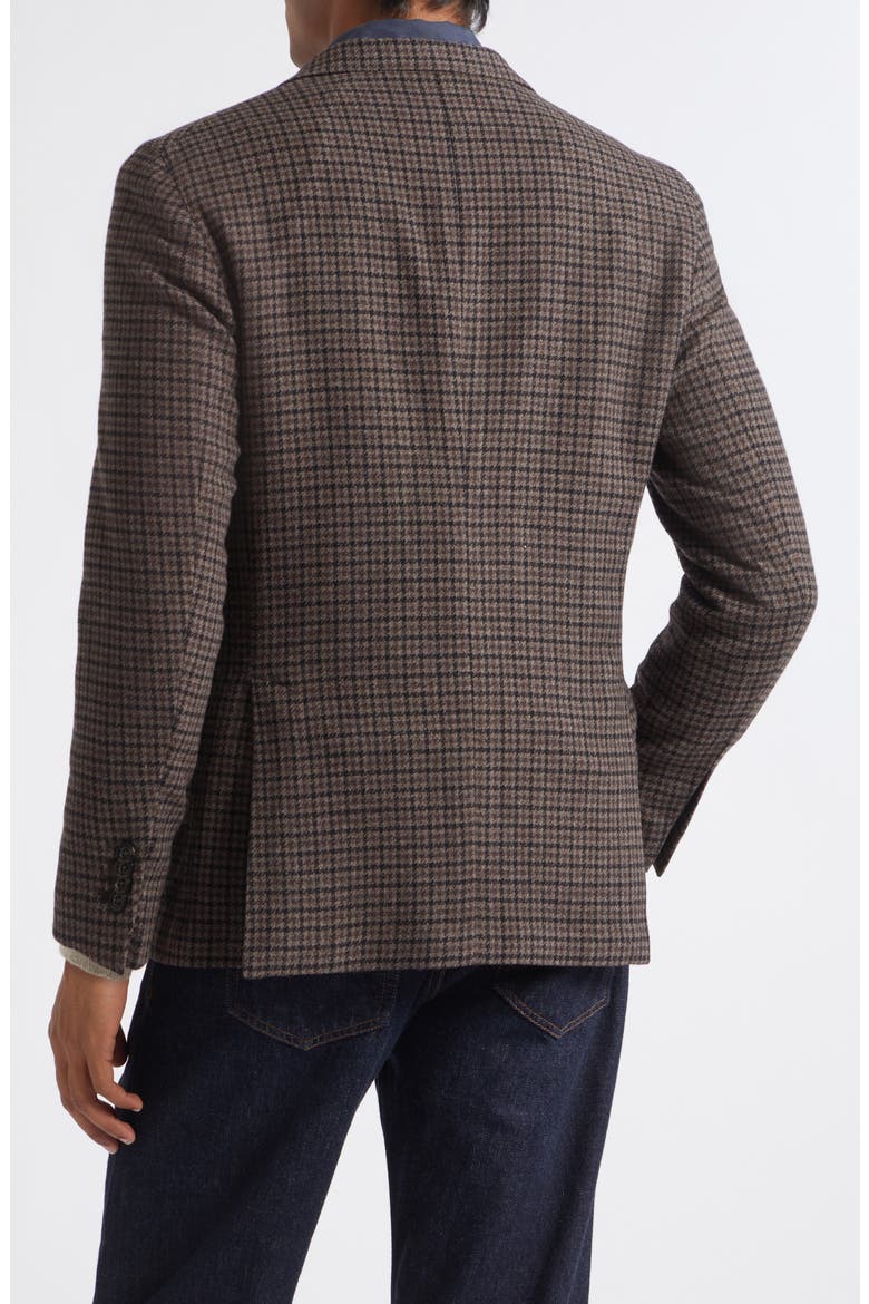 K Houndstooth Plaid Wool & Cashmere Double Cloth Sport Coat, Alternate, color, BLACK BROWN