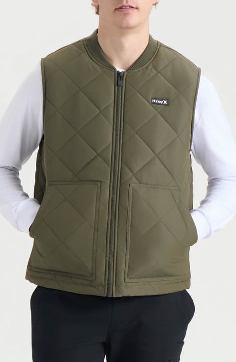 Malony Water Repellent Faux Shearling Lined Quilted Vest