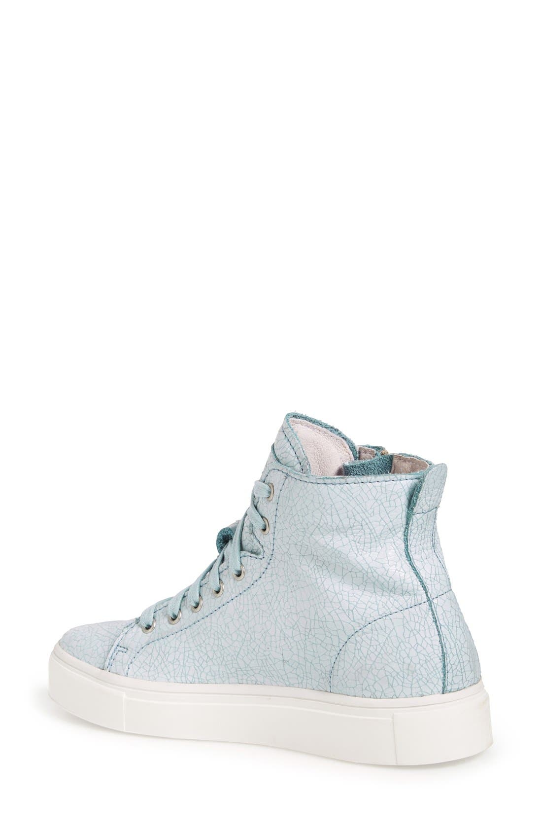 'LL78' Crackled High Top Platform Sneaker, Alternate, color, SKY BLUE/WHITE