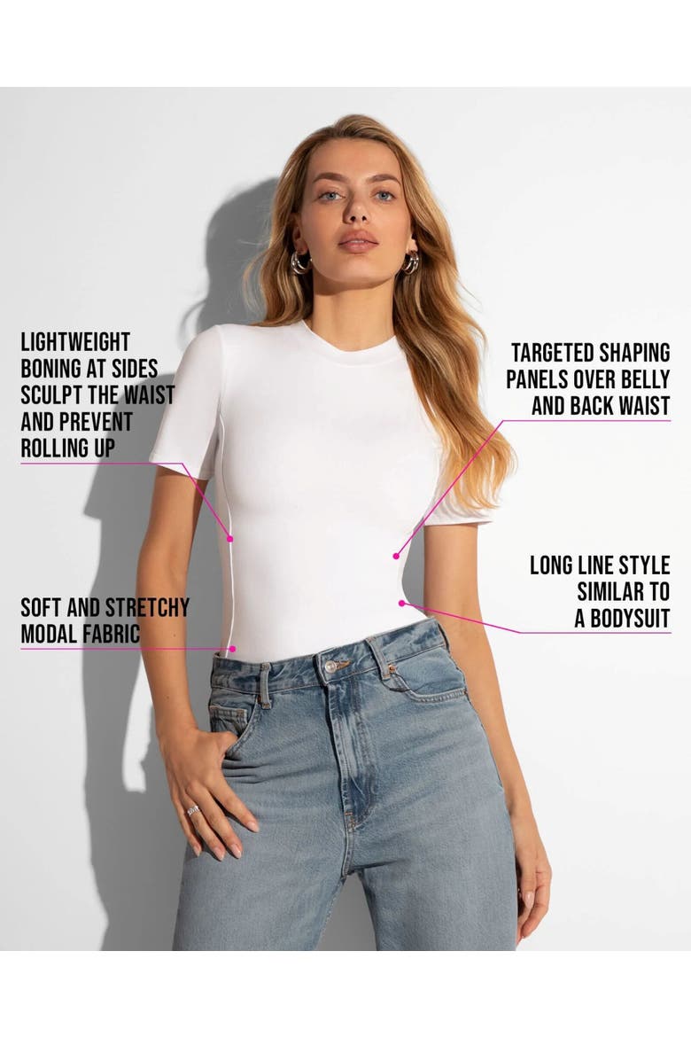 Shaping Short Sleeve Tee, Alternate, color, White