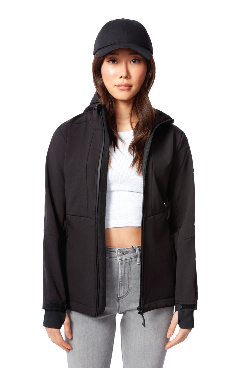 Alpine North Mackenzie - Women's Fleece Lined Softshell Windbreaker, Main, color, Black