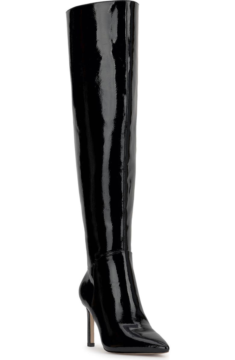 Jessica Simpson Earon Pointed Toe Over the Knee Boot, Main, color, Black Patent