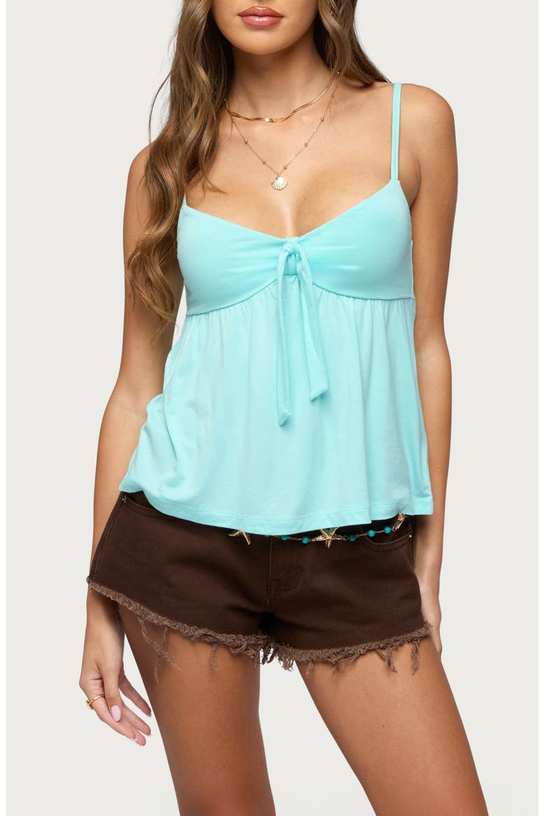 Michey Tie Front Camisole, Main, color, AQUA