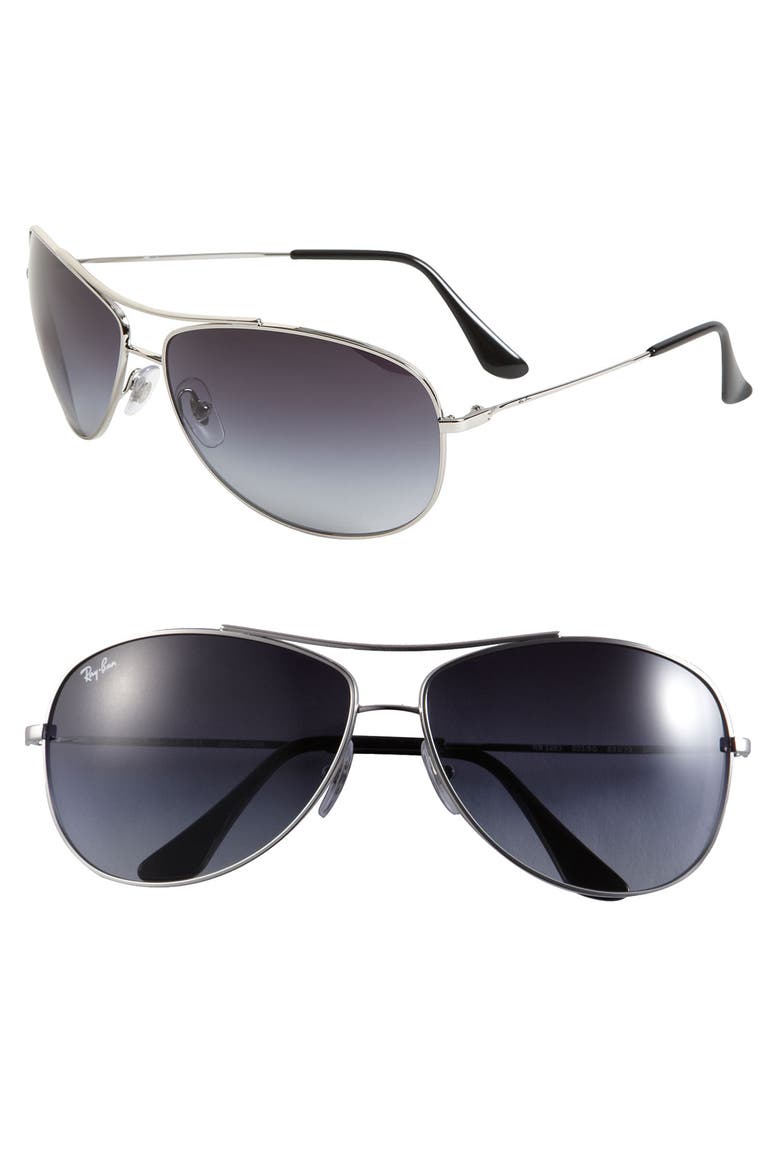 'Bubble Wrap' 63mm Aviator Sunglasses, Main, color, SILVER
