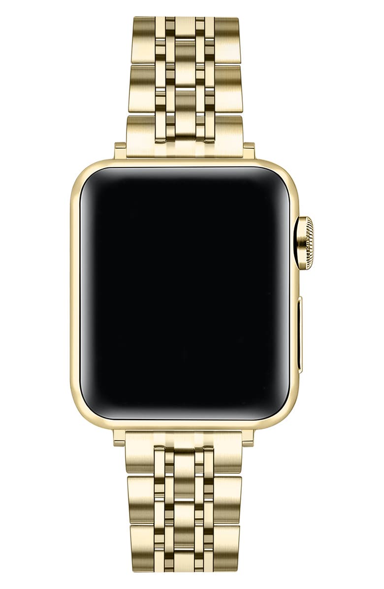 The Posh Tech Rainey Stainless Steel Apple Watch<sup>®</sup> Watchband, Alternate, color, Gold