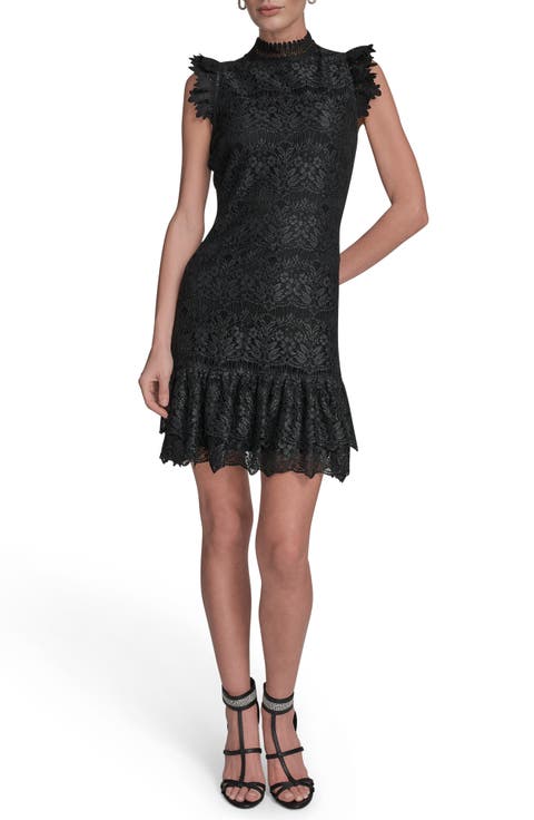 Flutter Sleeve Lace Sheath Dress