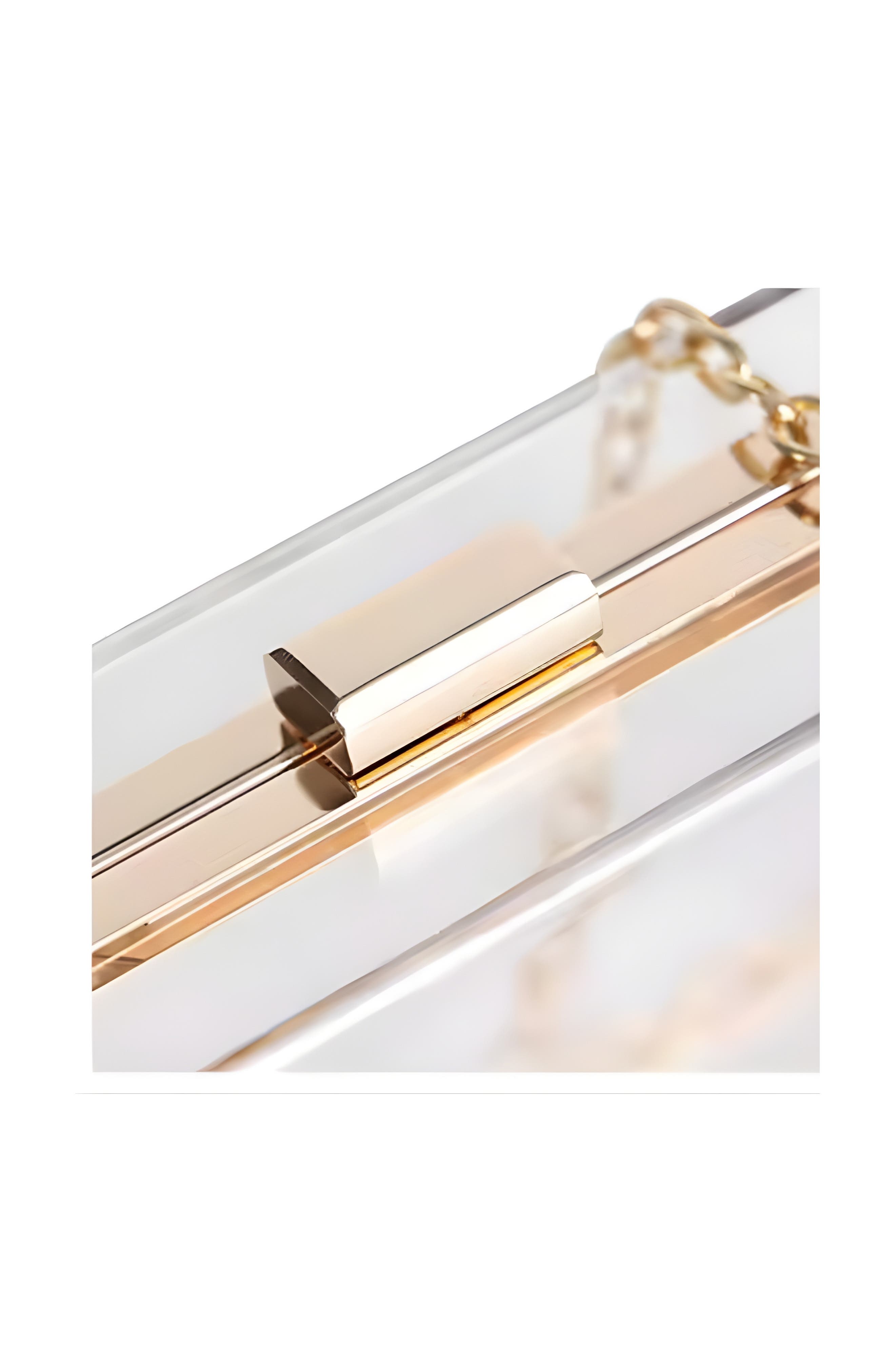 MacRae & Co. Clear Acrylic Box Clutch, Alternate, color, Gold