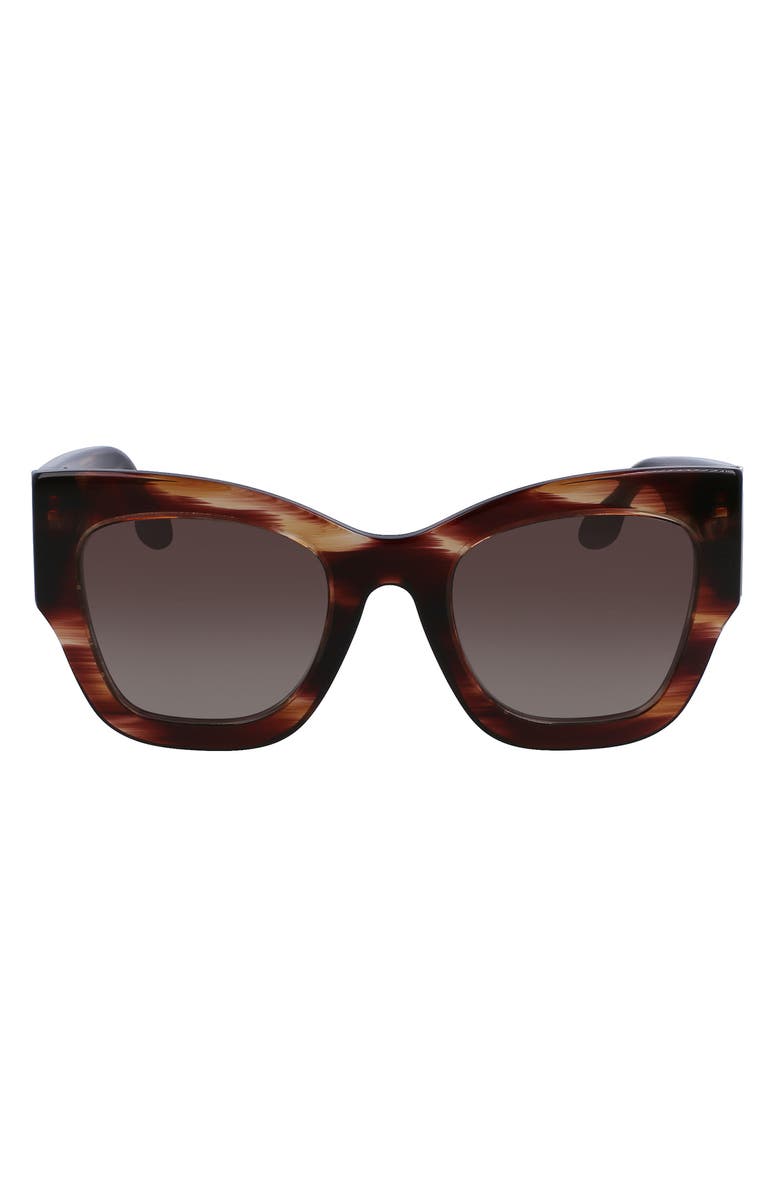 Victoria Beckham 51mm Butterfly Sunglasses, Main, color, Dark Brown Horn