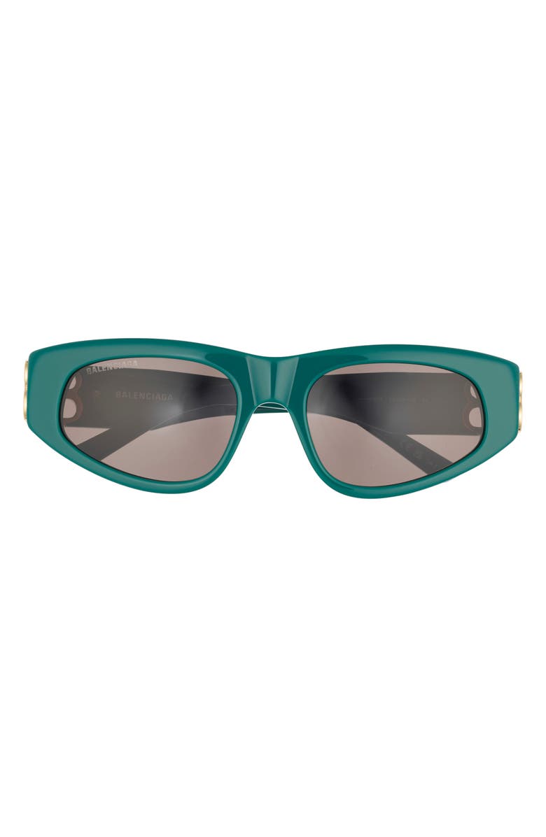 Balenciaga 53mm Cat Eye Sunglasses, Main, color, Green Gold Grey