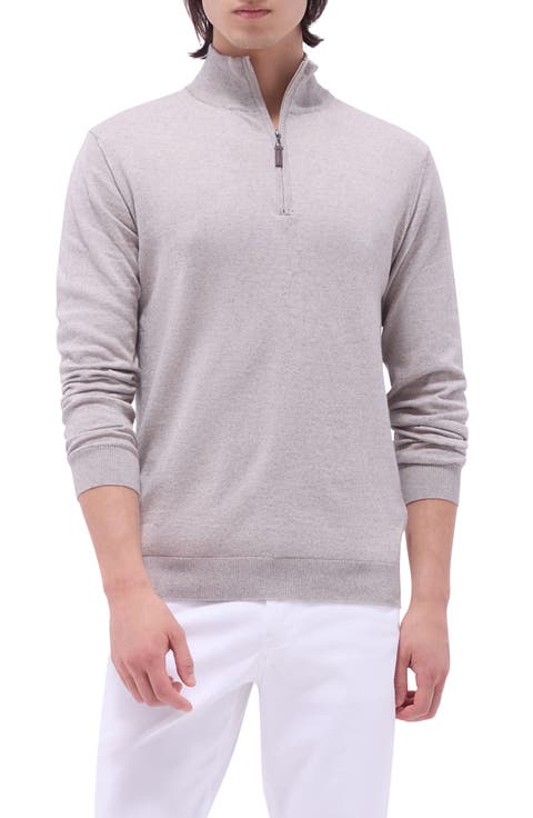 Quarter Zip Cotton & Cashmere Pullover