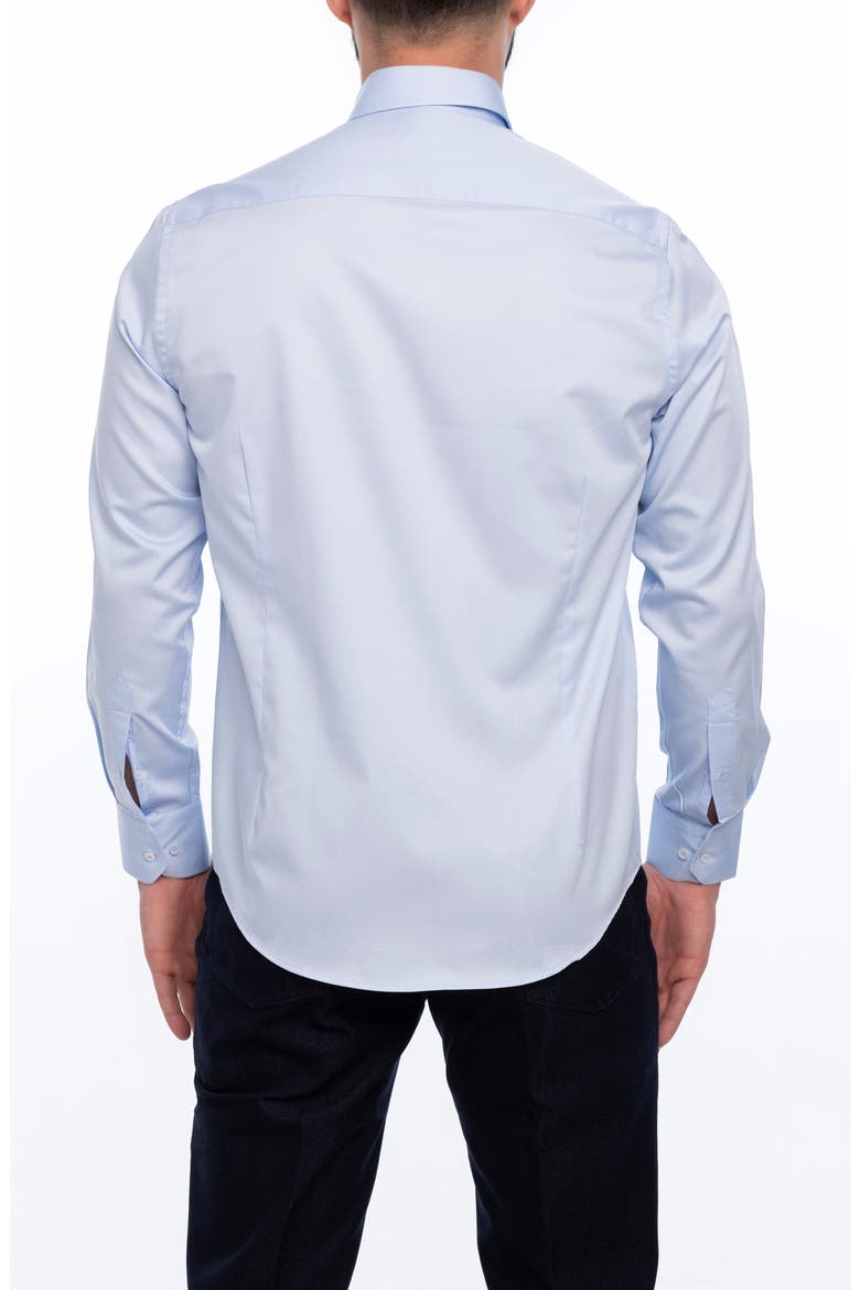 Solid Cotton Slim Fit Button Down Shirt, Alternate, color, LIGHT BLUE