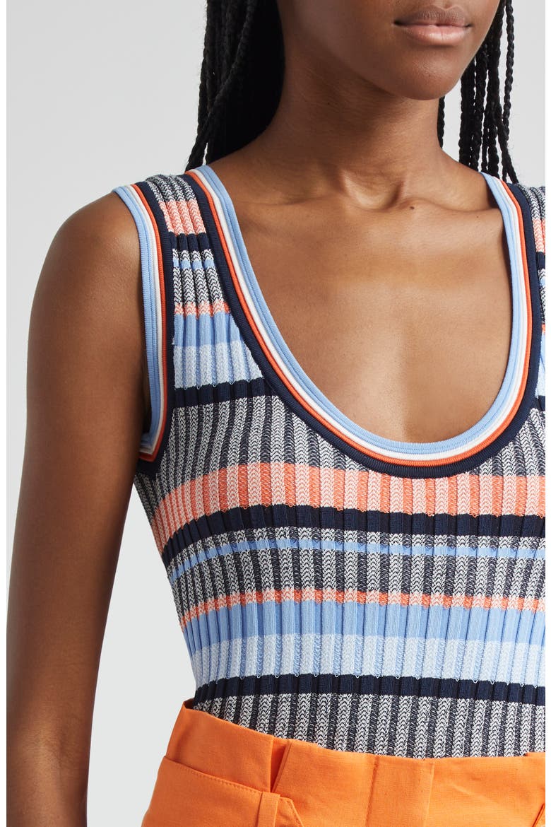 Sandra Stripe Rib Sweater Tank, Alternate, color, BLUE MULTI
