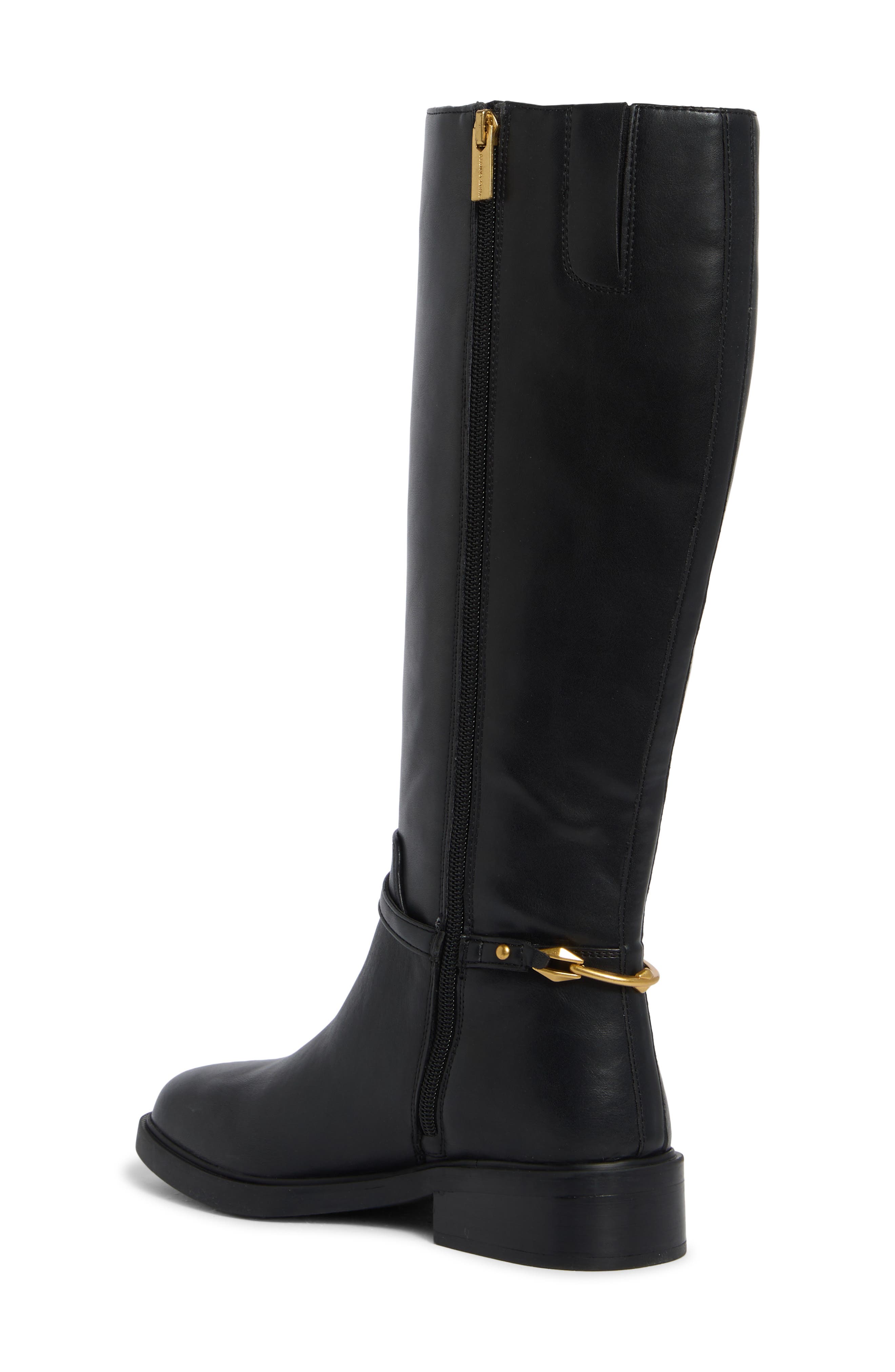Adria Faux Leather Knee High Boot, Alternate, color, BLACK