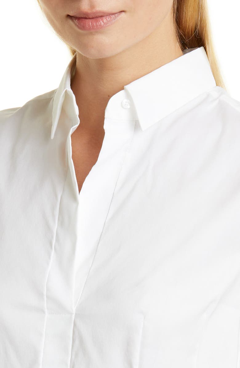 BOSS Bashiva Stretch Poplin Blouse, Alternate, color, White