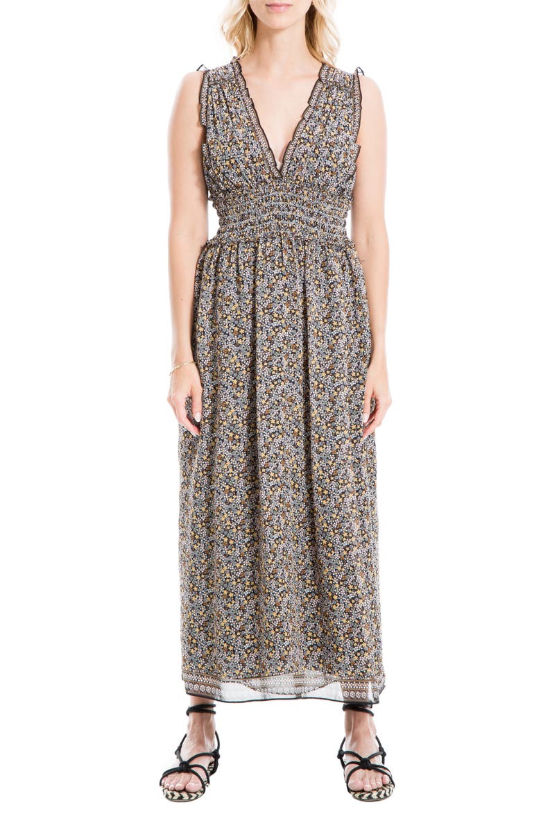MAX STUDIO V-Neck Sleeveless Midi Dress, Main, color, 
