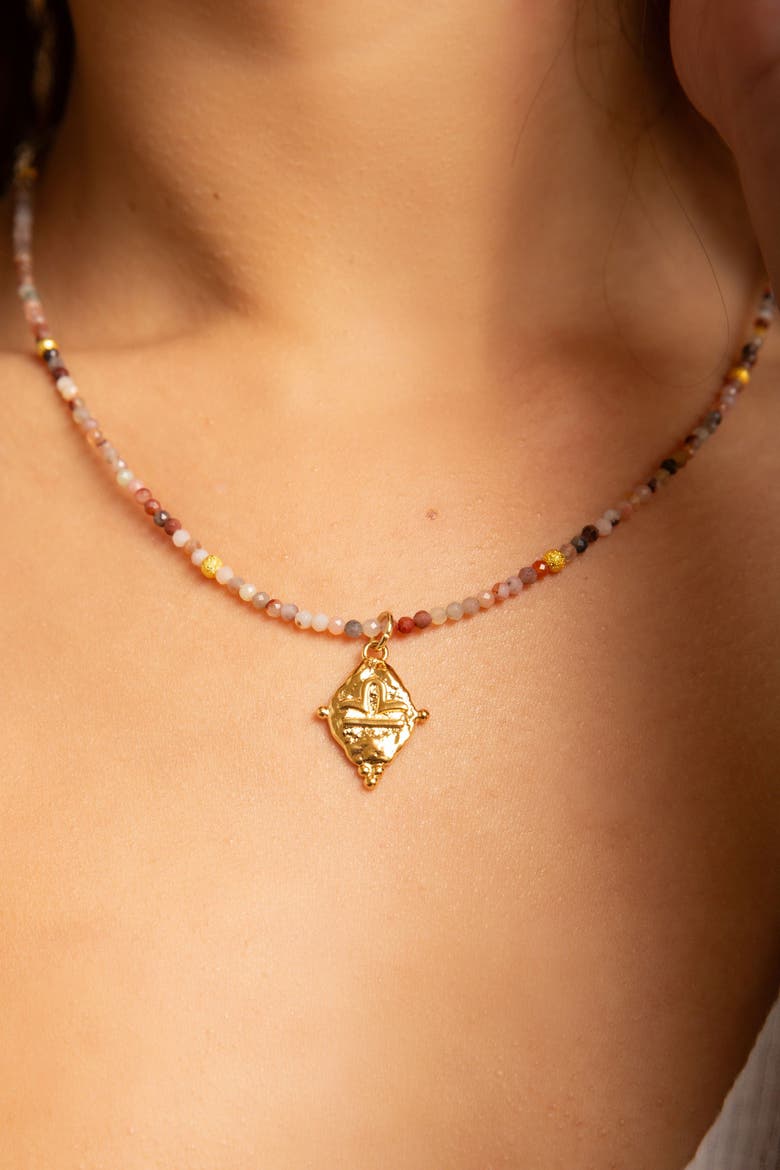 Libra Zodiac Gemstone Choker Necklace, Alternate, color, Gold