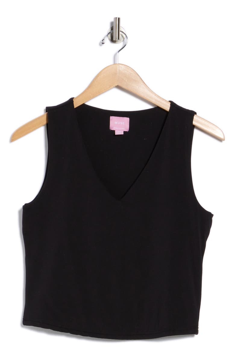 Muse V-Neck Tank Top, Alternate, color, Black