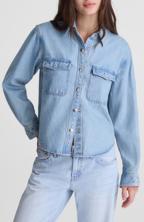 Airy Denim Relaxed Shirt Jacket