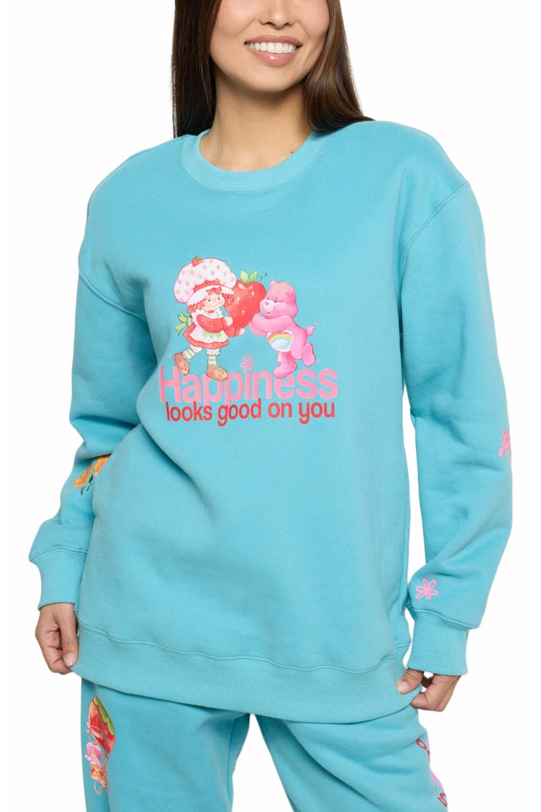 HAPPINESS LOOKS GOOD CREWNECK, Alternate, color, BLUE