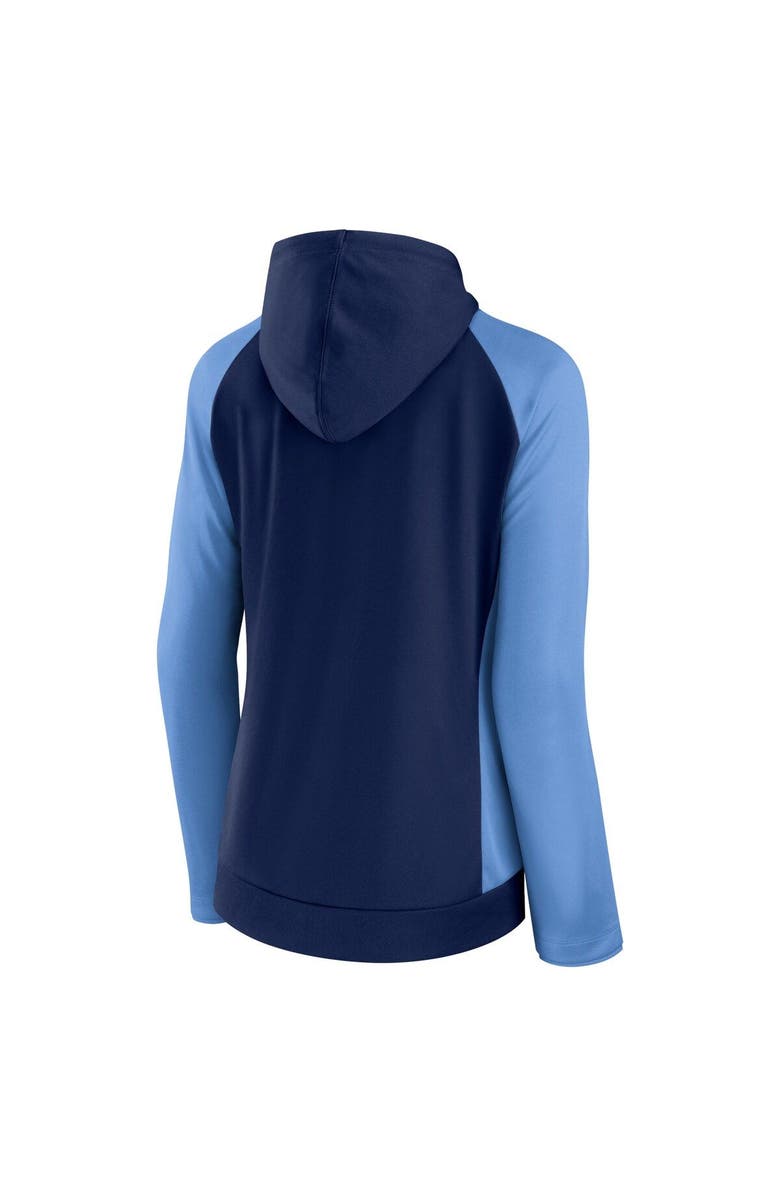 FANATICS Women's Fanatics Branded Navy/Light Blue Tennessee Titans End Around Lightweight Raglan Full-Zip Hoodie Jacket, Alternate, color, Navy