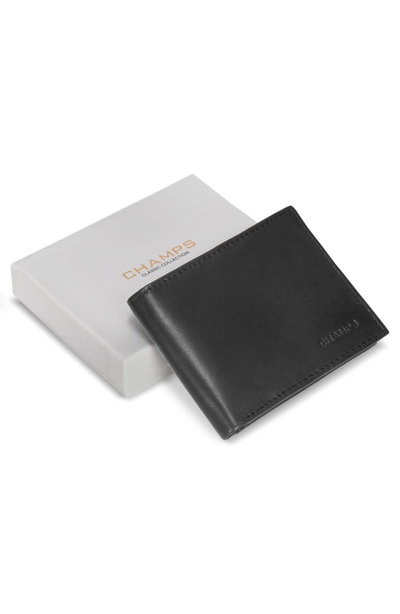 CHAMPS Classic Leather Bifold Wallet, Alternate, color, Black