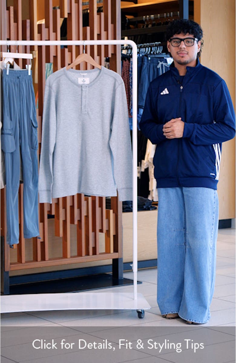 Standard Fit Lightweight Waffle Knit Henley, sales video thumbnail