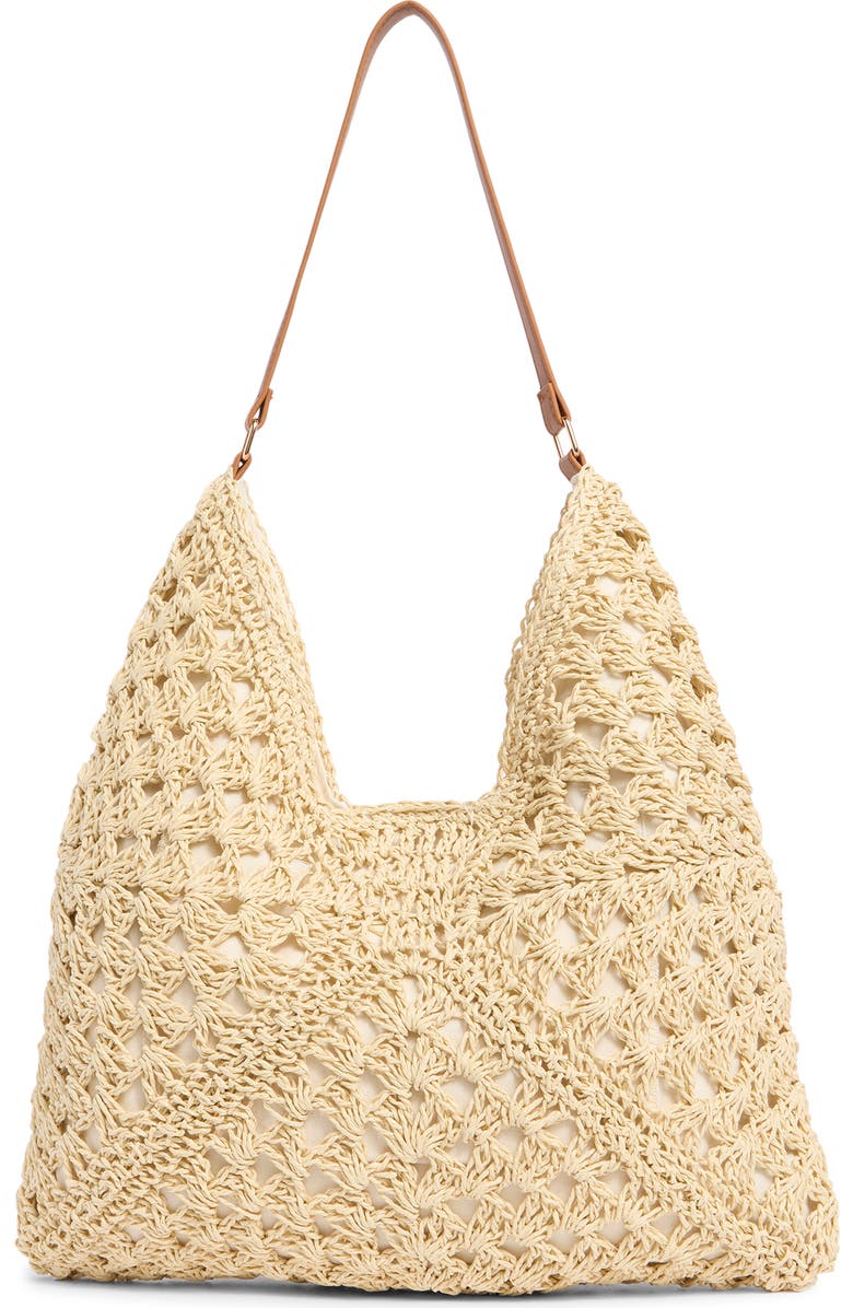 Dolce Vita Bloom Straw Shoulder Bag, Main, color, Natural