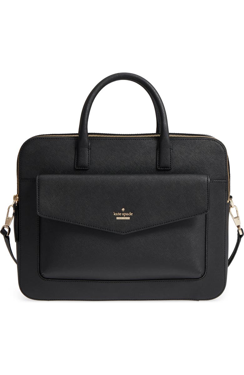 Kate Spade New York 13-inch leather laptop bag, Main, color,