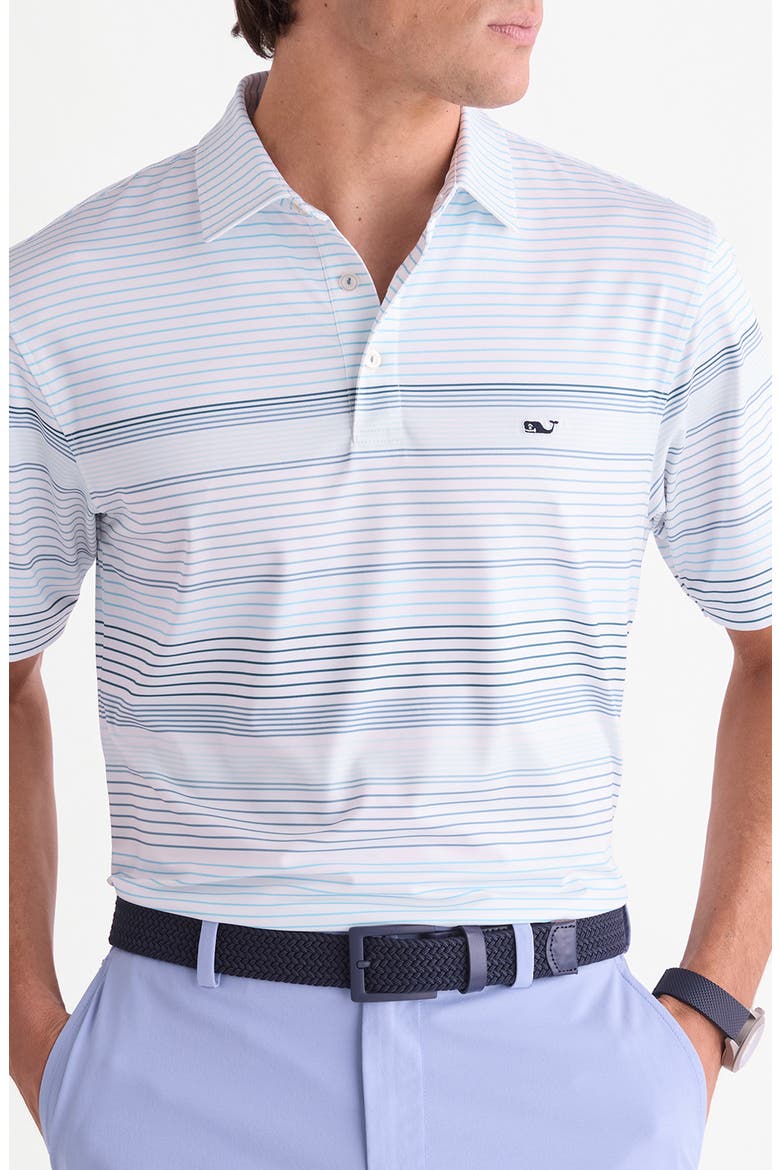 Kiawah Stripe Sankaty Performance Polo, Main, color, L720 BLUE