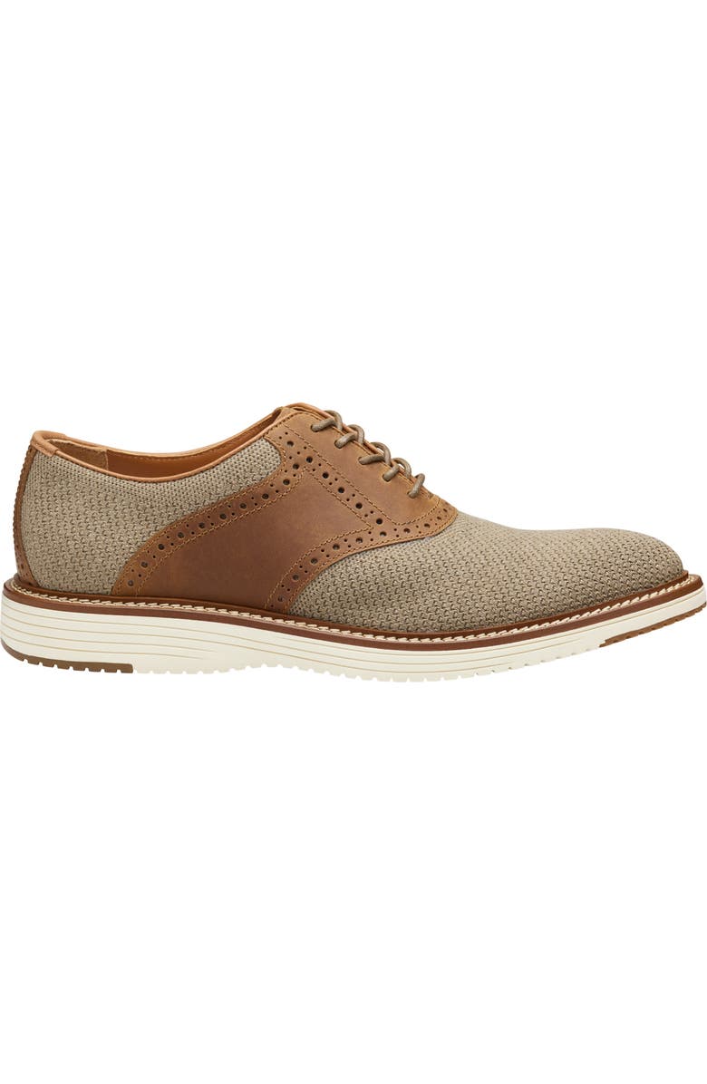 Johnston & Murphy Upton Knit Saddle Shoe, Alternate, color, Taupe Knit/Brown Oiled