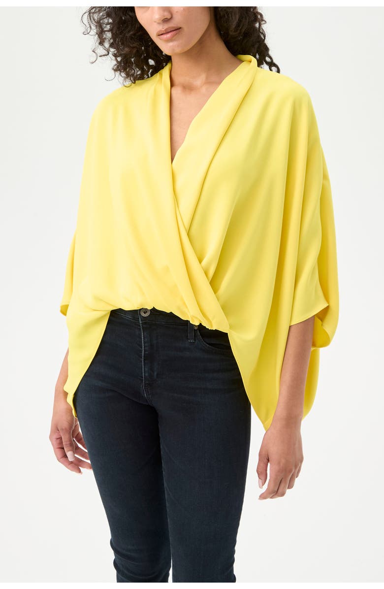 Trina Turk Concourse Oversized Surplice Top, Alternate, color, Lavandou Lemon
