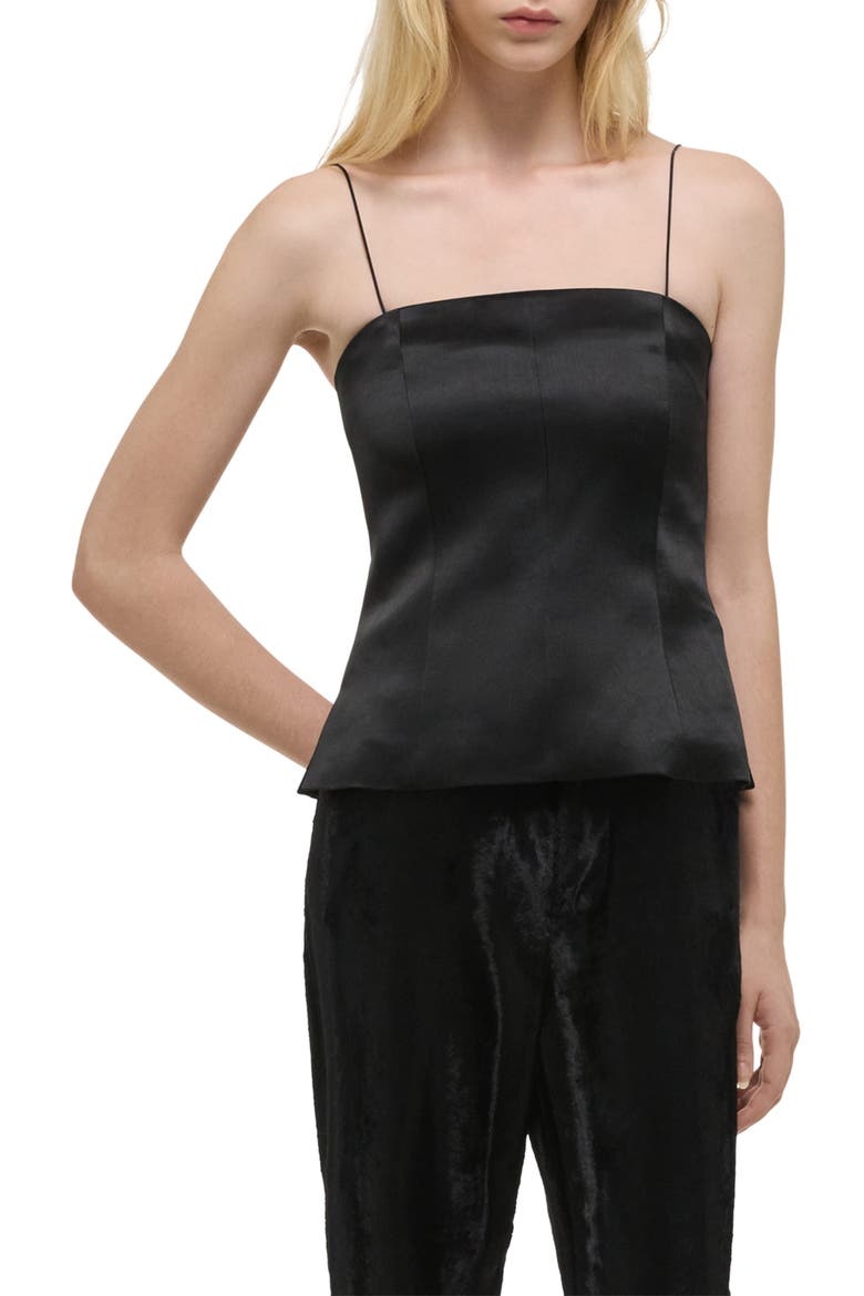 Satin Camisole, Alternate, color, BLACK