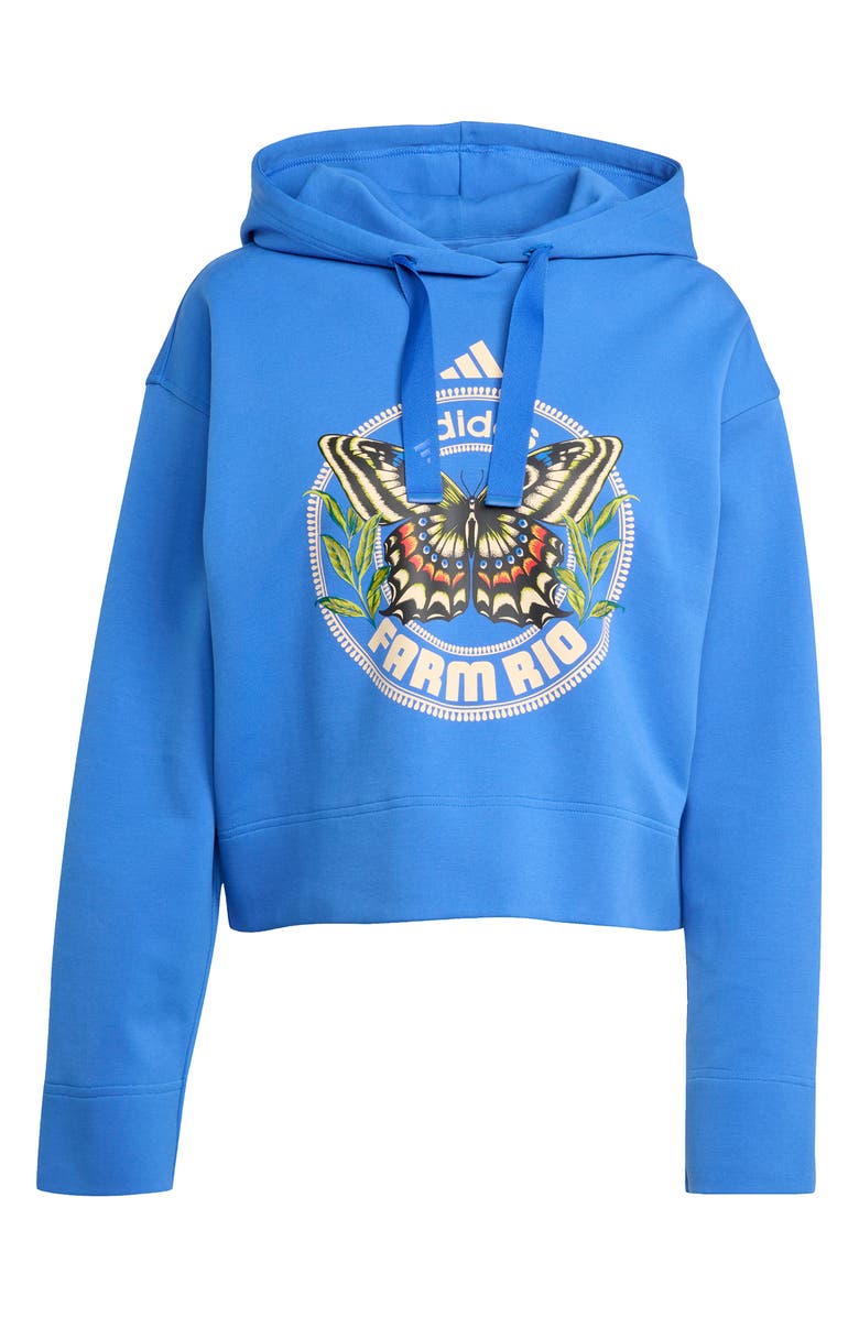 ADIDAS X FARM RIO Logo Hoodie, Alternate, color, Hirblu