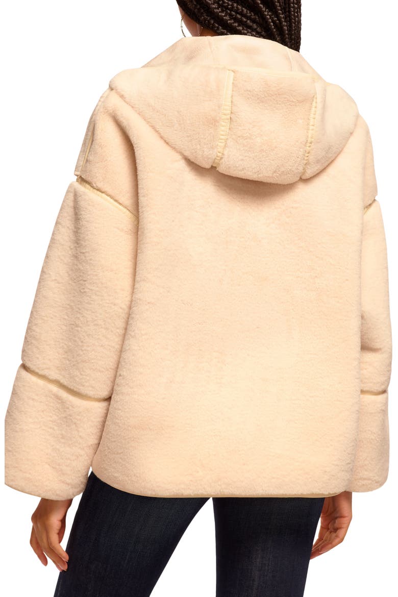 Lucy Reversible Faux Shearling Hooded Jacket, Alternate, color, BONE