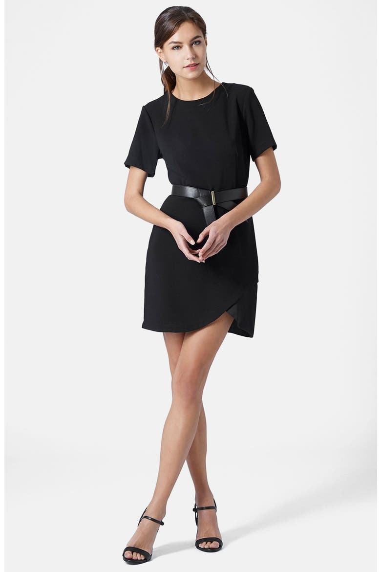 Satin Insert Dress, Alternate, color, BLACK