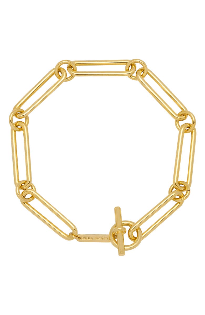 Estella Bartlett Long Link T-Bar Bracelet, Main, color, Gold