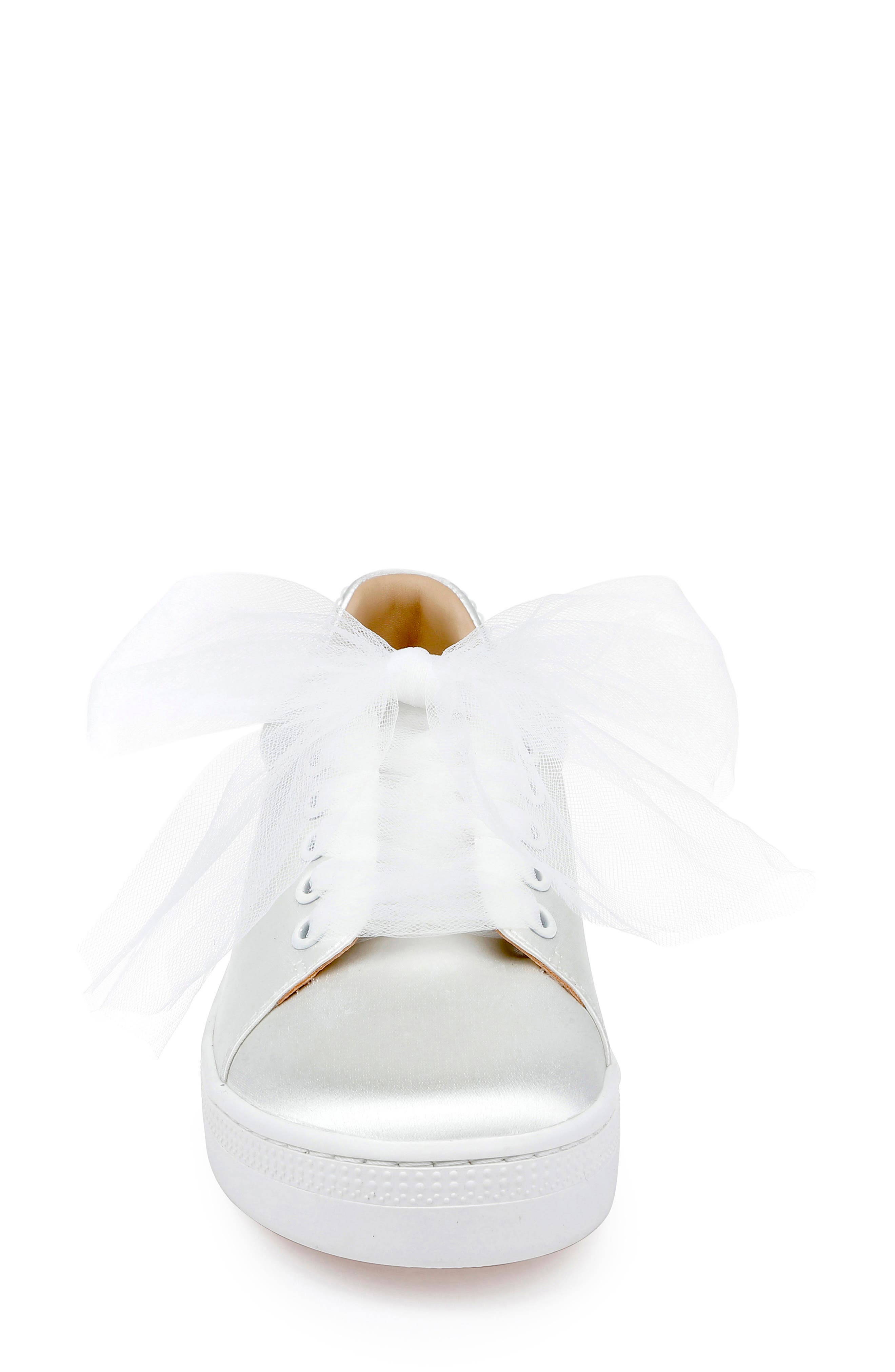 Badgley Mischka Collection Gem Platform Sneaker, Alternate, color, White Satin