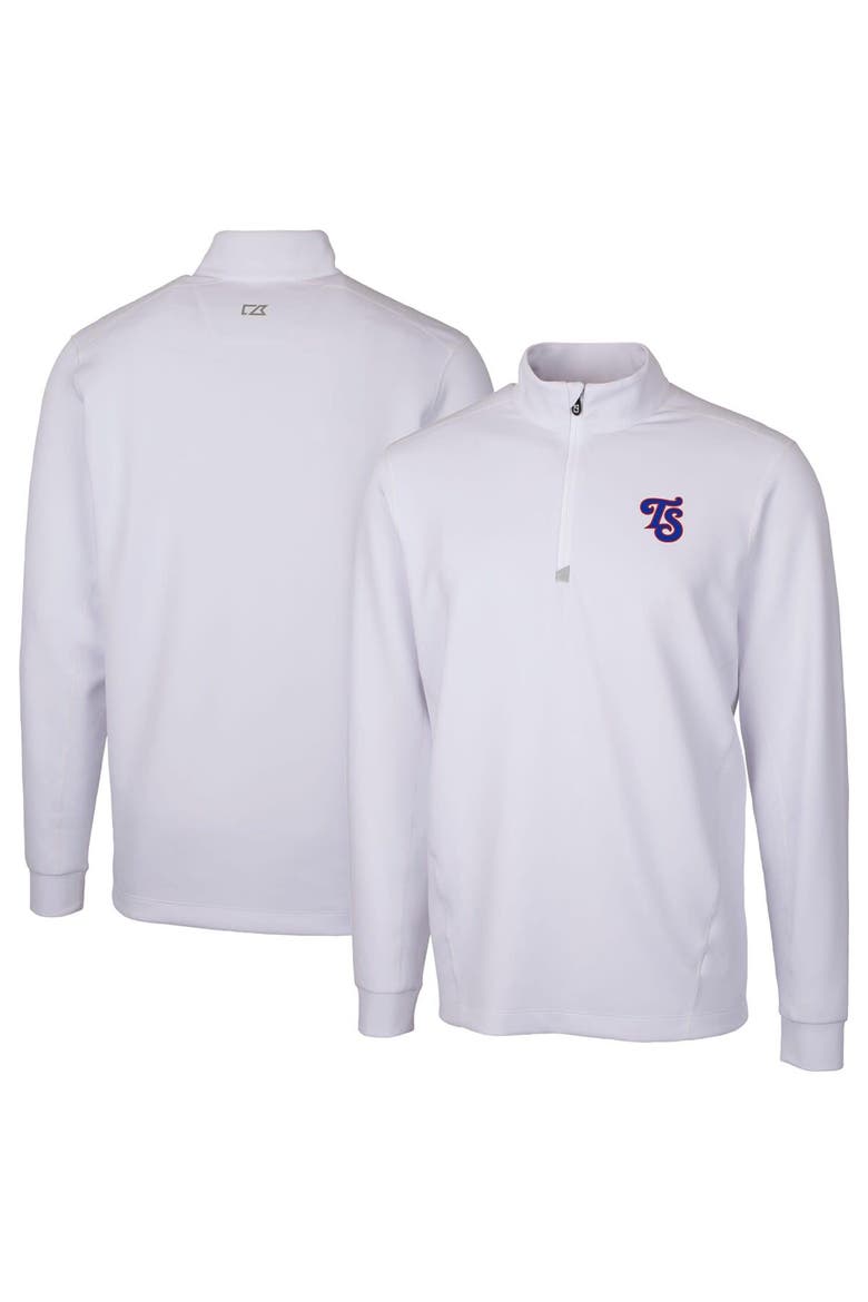 Men's Cutter & Buck White Tennessee Smokies Traverse Stretch Quarter-Zip Pullover Top, Alternate, color, White