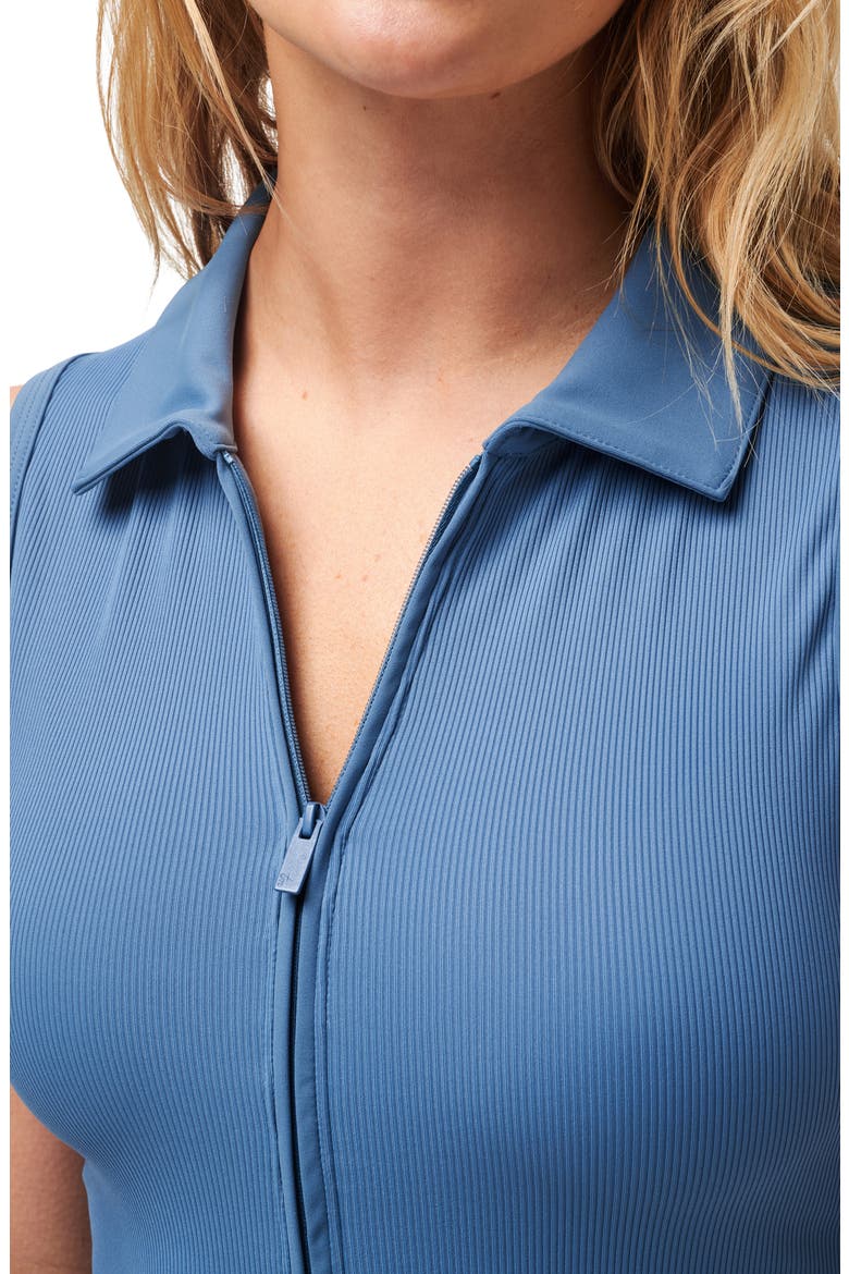Midline Zip Polo Tank, Alternate, color, COPEN BLUE