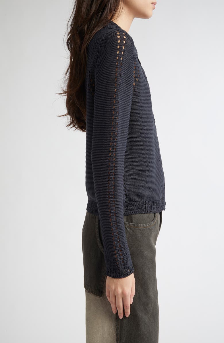 Eckhaus Latta Sol Pointelle Cotton Cardigan, Alternate, color, 