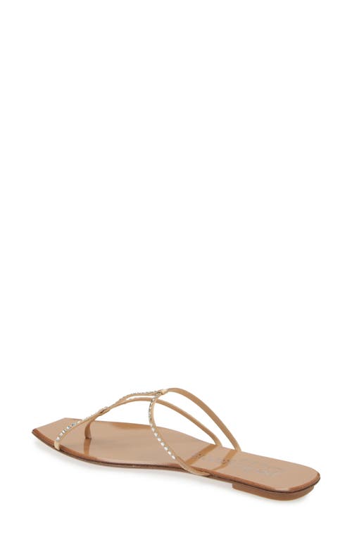 Pedro Garcia Vivian Crystal Toe-strap Flat Sandals In Ore