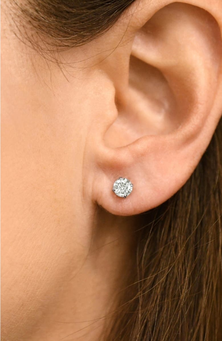 Bliss Diamond 1 ct T.W. Diamond Screw Back Studs 14k Gold Lab Grown Eco Friendly, Alternate, color, 14K White Gold