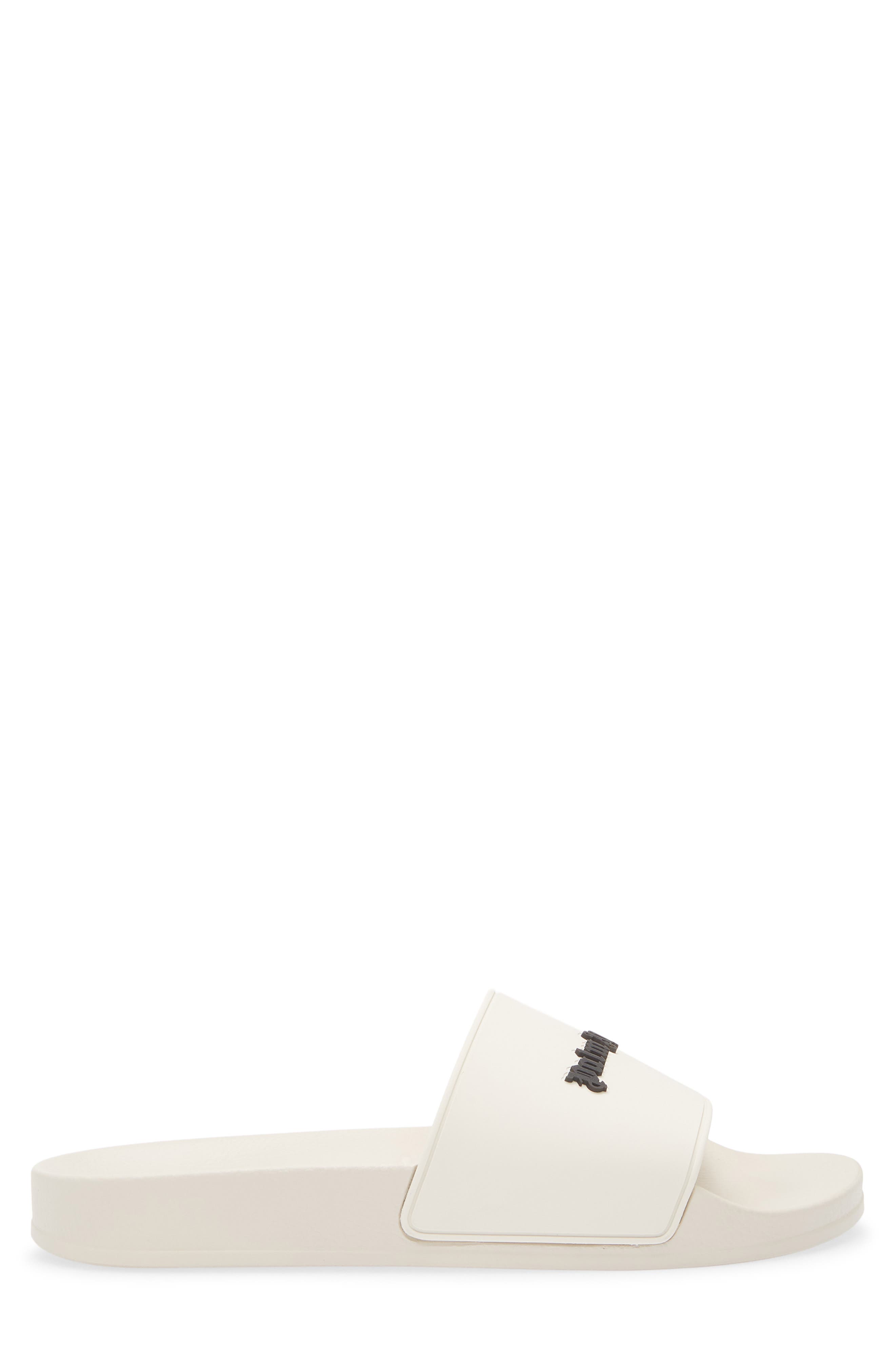 Palm Angels Logo Pool Slide Sandal, Alternate, color, Beige/Black